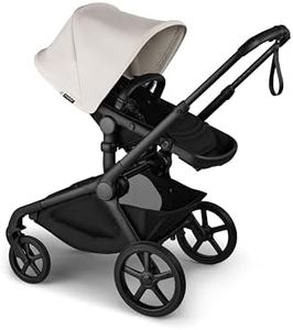 Bugaboo Kangaroo All-Terrain Full-Size Single-to-Double Tandem Stroller Toddler Seat, for Up to Three Kids, XL Wheels, One-Hand Operation, XL Underseat Storage - Misty White