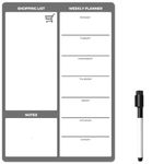 TMS A4 Weekly Meal Planner for Fridge | Magnetic Whiteboard Calendar and Shopping List | Use for Food Prep and Family Planning | Dry Wipe Memo Board for Kitchen | Made in the UK [30 x 21cm]