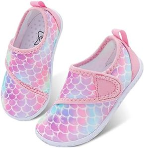 LeIsfIt Toddler Water Shoes Boys Girls Aqua Socks Kids Outdoor Quick-Dry Breathable Swim Shoes Lightweight Non-Slip Barefoot Beach Shoes Pink Scale 7 Toddler