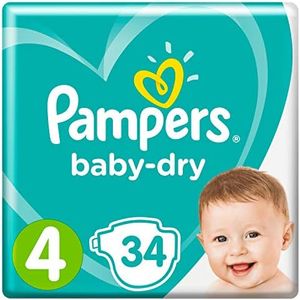 Pampers Baby-Dry Size 4 Pannolini Per La Pelle Secca E Traspirante - 950 Gr