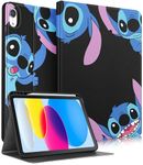 Koecya for iPad 10th Generation Case 10.9 Inch 2022 for Kids Girls Teen Boys Women Folio Girly Cute Cartoon Character Kawaii Design Aesthetic Cool Cover for Apple i Pad 10 Gen A2696 A2757, Stit