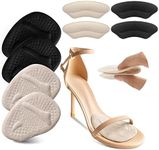 Riootlnm Metatarsal Pads, Ball of Foot Cushions, Heel Pads Inserts for Too Big Shoe, Reduce Foot Pain, No Slip Heel Grips Liners Shoe Pads for Loose Shoe, Blisters (Beige+Black)