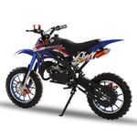 49cc Dirt Bike for Kids, 2-Stroke Gas Power Dirt Bikes for Kids, Kids Dirt Bike Gas Power Motocross, Mini Dirt Bike, Kids Motorbike with Front Rear Disc Brakes, Racing Max Speed 40KM/H (Blue)