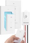 DEWENWILS Wireless Light Switch and Receiver Kit, 15A High Power, 100FT Range, No Wiring, Programmable & Expandable, Remote Control 3 Way Light Switch for Lamp, Ceiling Light, Fan, FCC Listed