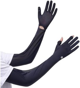 apaepr Driving Gloves - UV Protection, Full Finger Arm Sleeve, Sun Protection, Thin Touchscreen Gloves for Women (Dark Gray, One Size)