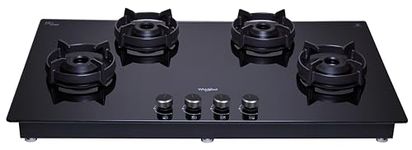 Whirlpool Hob 4 Brass Burner Auto Ignition Gas Stove with Glass Top (EVOLVE HYBRID HD 904 BRASS)