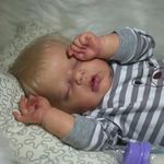 Anano Real Life Baby Dolls That Look Real 22 Inch Life Sized Sleeping Reborn Baby Dolls Boy Rooted Blonde Hair Real Looking Baby Dolls Newborn Baby Doll Gifts for Girls