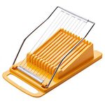 Hoshen Luncheon Meat Slicer, Egg Cutter, Fruit Soft Cheese Slicer, Strengthened Stainless Steel Cutting Line, 10 Slices Evenly Cut，Original Box,Yellow