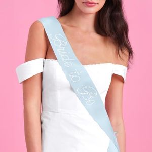 xo, Fetti Blue Pearl Bride to Be Sash for Bachelorette Party Decorations, Engagement Supplies, Bridal Shower Gift, Bridesmaid Favors