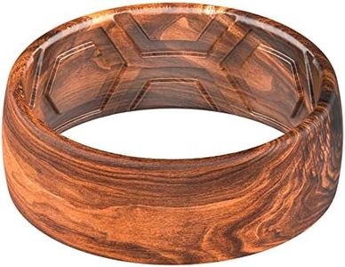 ThunderFit Silicone Wedding Ring for Men, Printed Design 8.1mm Wide 2mm Thick, 10 - 10.5 (20.20mm), Silicone, No Gemstone