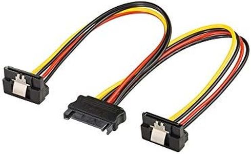 Goobay 95115 Cavo Elettrico/Adattatore a Y per PC, SATA 1 Connettore a 2 Prese da 90°