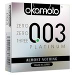 Okamoto Condom | Thinnest Latex Condoms for Men | Premium Japanese Condoms | Made In Japan | 0.03 mm thin | 003 Platinum (3pcs Pack)