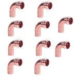 EZ-FLUID Plumbing Heavy Duty 3/4" FTG x Press LF Street Press Copper 90 Degree Elbow Pressure Copper Fittings with Propress Press Copper Pipe Connection for Residential,Commercial. (10)