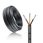 22awg 3 * 0.3mm² Electrical Wire, 100FT Black PVC Case Stranded Low Voltage LED Cable, 22AWG 3core Tinned Copper Hookup Wire, Flexible Extension Power Cord for LED Strips Lamp Lighting