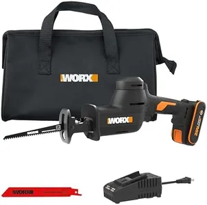 WORX 20V Compact Electric Cordless Reciprocating Saw, 1” Stroke Length, Brushless Motor for 50% Longer Runtime, Lightweight Design for One-handed Operation –Battery & Charger Included WX501L
