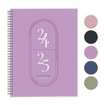 Rileys 2024-2025 18-Month Academic Weekly Planner - Academic Weekly & Monthly Agenda Planner, Flexible Cover, Notes Pages, Twin-Wire Binding (21.5 x 28 cm, Lilac)