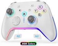 Wireless Pro Controller for Switch/Lite/OLED,Replacement for Switch Pro Controller,Switch Pro Controller Support PC & Android/iOS with RGB LED,Wake-up,Programmable,Adjustable Turbo Vibration Function