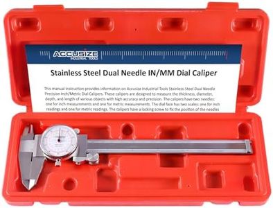 Accusize Industrial Tools 0-6''/0-150 mm by 0.001''/0.02 mm Inch/Metric Dual Needle Precision Dial Caliper Stainless Steel, P920-S236