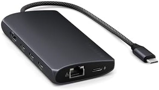 Satechi USB-C Hub Multiport Adapter V3, 8 in 1 USB-C Dongle with 8K HDMI, 85W USB-C PD Charging, 4 USB-C Data Ports, Ethernet, SD Card Reader for Mac, Windows - Midnight