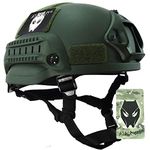 ATAIRSOFT Tactical Airsoft Paintball MICH 2002 Helmet with Side Rail & NVG Mount OD