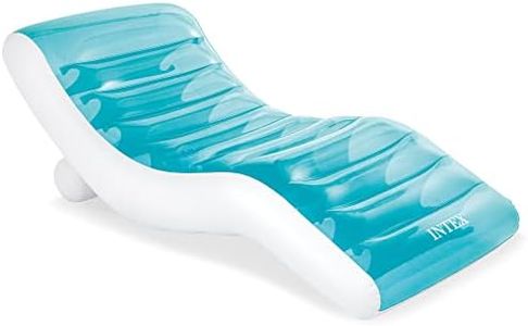 Intex: Splash Lounge - (56874EP) Teal & White Water & Pool Float, Inflatable, Built-in Cupholders, Heavy Duty Handles, Back Rest, Stylish & Comfortable Design