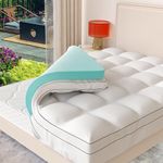 Memory Foam Mattress Topper King Size, Dual Layer 4 Inch Mattress Pad,2 Inch Gel Memory Foam Plus 2 Inch Pillow Top Cover with 8-21 Inch Deep Pocket