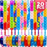 20 PCS Pop Bracelet it Fidget Toys Pack, Birtyday Party Gifts, Pinata Christmas Eve Box Stocking Fillers Kids, Bag Gifts Wristband as Return for Kids