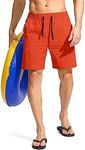 G Gradual Men's Swim Trunks Quick Dry Bathing Suit Beach Board Shorts for Men with Zipper Pockets and Mesh Lining, Orange, Medium