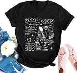 Women SOS Album Tshirt R&B Singer Shirt Tour Concert Tshirt Good Days Short Sleeve Tshirt Fan Gift, Black, XX-Large