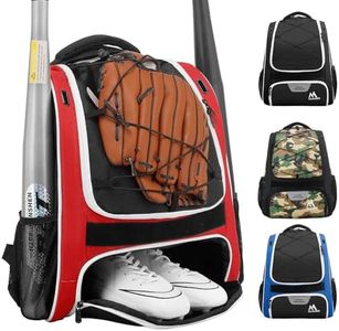 Hsmihair Baseball Bag - Baseball Backpack Holder, Large Main Compartment,T-Ball & Softball Equipment & Gear for Youth and Adults,Holds Bats, Helmet, Gloves