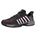 K-Swiss Men's Pickleball Supreme Shoe, Jet Black/Steel Gray/Spicy Orange, 14