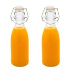 JIRLY Flip Top Glass Water Bottle 500ml Swing Top Water Bottle with Stopper for Beverages, Oil, Vinegar, Beer, Water, Soda, Airtight Lid & Leak Proof Cap (2)