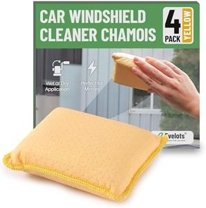 Evelots Car Windshield Cleaner Chamois, 4 Pack, Window Glass Defogger Sponge, Yellow