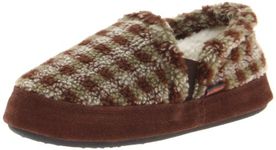 Acorn A10036 Kids Colby Gore Moc Slipper,Brown Check,3-4/ UK:Size 2-3