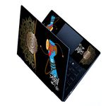 Premium Vinyl HD Printed Full Panel Laptop Skin/Sticker/Stretchable Vinyl/Cover Laptops Upto 15.6 inches No Residue, Bubble Free for Laptop - Om Namah Shivay Blue Hand