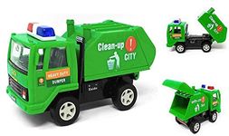 My toy kid Garbage Dumper Truck Clean up City Toy with Pull Back Action, die-cast Toy Vehicle for Kids, Boys, Girls Truck Toy for Kids - Green Color (Pack of 1)