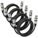 EBXYA XLR Cable Microphone Cable 3M 4 Packs Balanced Male to Female XLR Patch Cables for PA System, Studio Recorder, Amplifier, Mixer