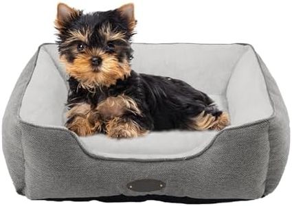 DEBANG HOME Dog Bed for Small Dogs,Cat Bed,Puppy Kennel Bed,Deluxe Plush Dog Crate Beds,Comfy Durable Pet Sleeping Bed, Washable Rectangular Dog Bed & Non-Slip Bottom, Grey