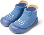 Bearbay Baby Sock Shoes Baby Walking Shoes Infant Non-Slip Breathable Slippers with Soft Rubber Sole Baby Boys Girls Sneakers Blue