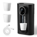 Roadtime Automatic Mouthwash Dispenser for Bathroom, 540ml Touchless Wall-Mounted Mouthwash Dispenser with 2 Magnetic Reusable Cups, Mouthwash Container (Black)