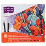 Derwent Academy Colored Pencils, 3.3mm Core, Metal Tin, 24 Count (2301938)