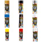 Sampro Combo of 9 Spray Paint for Multipurpose Use ( Gold, Silver, Black, White, Blue, Red, Chrome, Yellow, Brown Spray Paint 400ml)