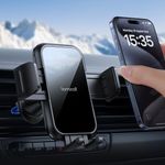 Lamicall 2024 Wider Clamp & Metal Hook Car Phone Holder Vent [Thick Cases Friendly] Phone Holders for Your Car Mount Automobile Hands Free Cradle Vent for iPhone 15 14 13 Pro Max (Lucite Black)