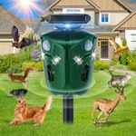 Geegear Cat Repellent for Gardens, 360° Ultrasonic Solar Animal Repeller Waterproof Squirrel Fox Repellent with PIR Sensor & Flash Cat Scarer Solar & USB Animal Deterrent for Garden Yard Farm