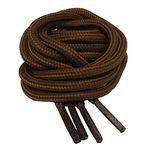 Brown Strong Shoelaces 120cm / 47” long Round Heavy Duty Hard Wearing Durable Boot Laces Shoelaces for work boots, Steel Toe Cap Boots, Walking Boots, Hiking Boots,