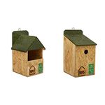 Nature Forever Nest Box for Robin and Other Garden Birds, Brown & Sparrow and Tit Nest Box, Brown