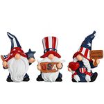 Argodaze 4th of July Patriotic Gnomes USA Stars & Stripes Resin Statues American Independence Day Decor Gifts Handmade Home Tiered Tray Figurines (3pcs)