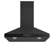 Winflo 30 In. Convertible Wall Mount Range Hood in Black with Black Mesh Filters and Push Button Control