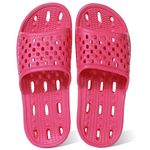 Shower Slippers for Women Men Quick-Drying Shower Shoes Anti-Slip Bathroom Slippers Swimming Pool Beach Sliders Summer Sandals Rose 4.5 UK