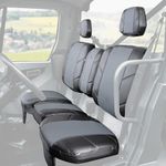 KEMIMOTO UTV Seat Covers Leather, Waterproof Repellent UTV Seat Cushions Set w/Headrest Cover Compatible with Can Am Defender HD7 HD9 HD10 PRO DPS 6X6 Front Two Doors Split Bench